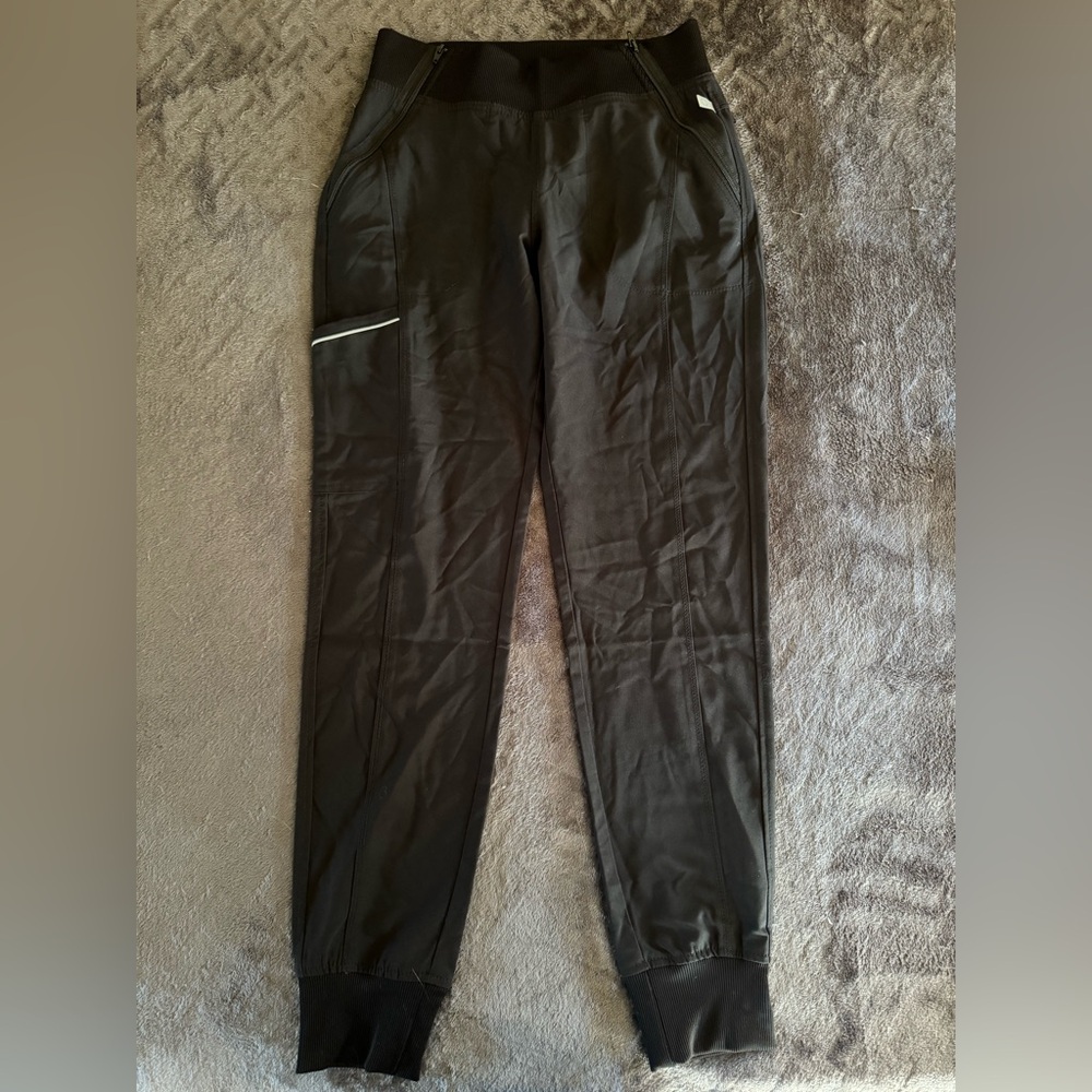 Infinity Women's 5-Pocket STRETCH Tapered Jogger Cargo Scrub Pants Black